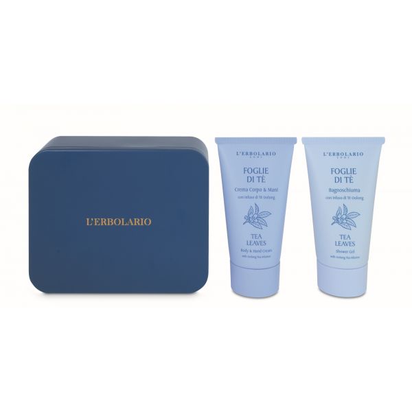 L'ERBOLARIO TEA LEAVES BEAUTY BOX: SHOWER GEL + BODY AND HAND CREAM Kūno priežiūros rinkinys